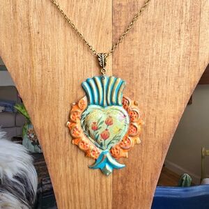Colorful Heart Pendant Necklace